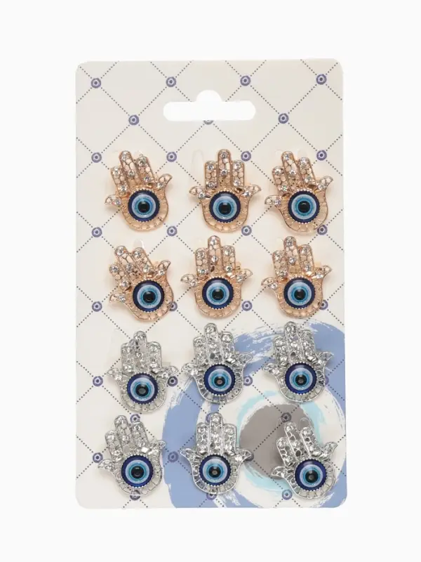 Брошь-оберег &laquo;Рука Хамса&raquo;, синий, МИКС