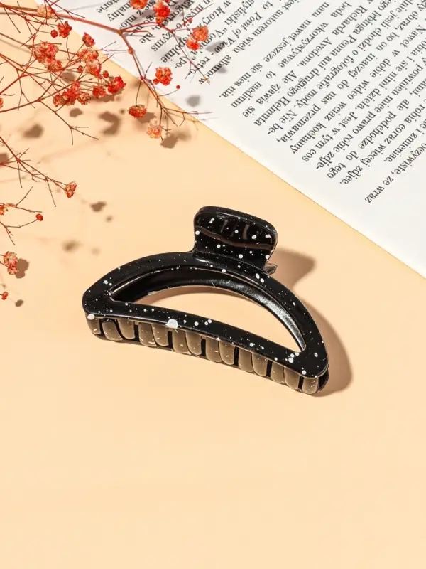 Крабик для волос &laquo;Пелагея&raquo;, дуга, 9 см, белый, чёрный