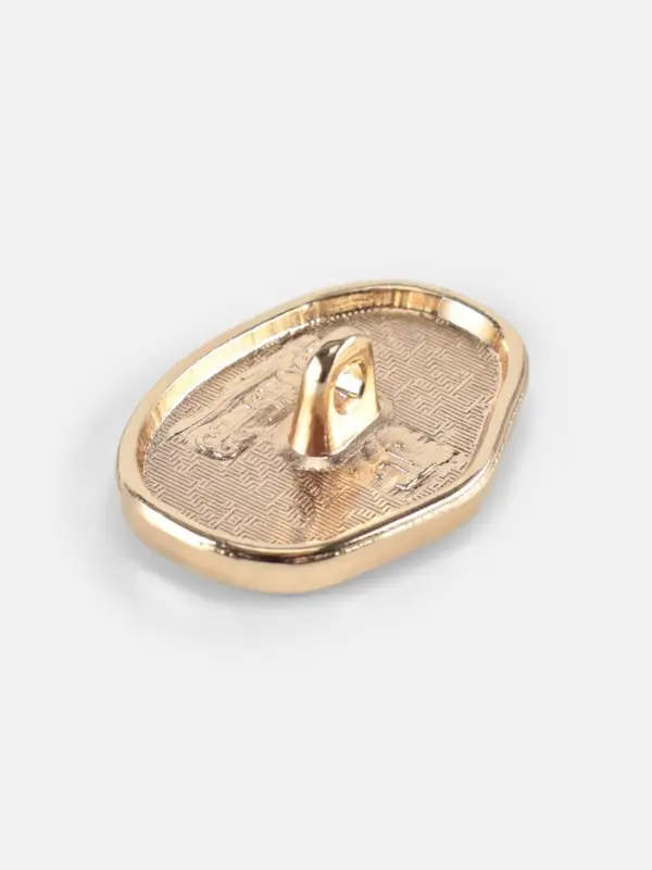 Пуговица декоративная, металлическая, 23&times;16 мм, цвет белый, золотой