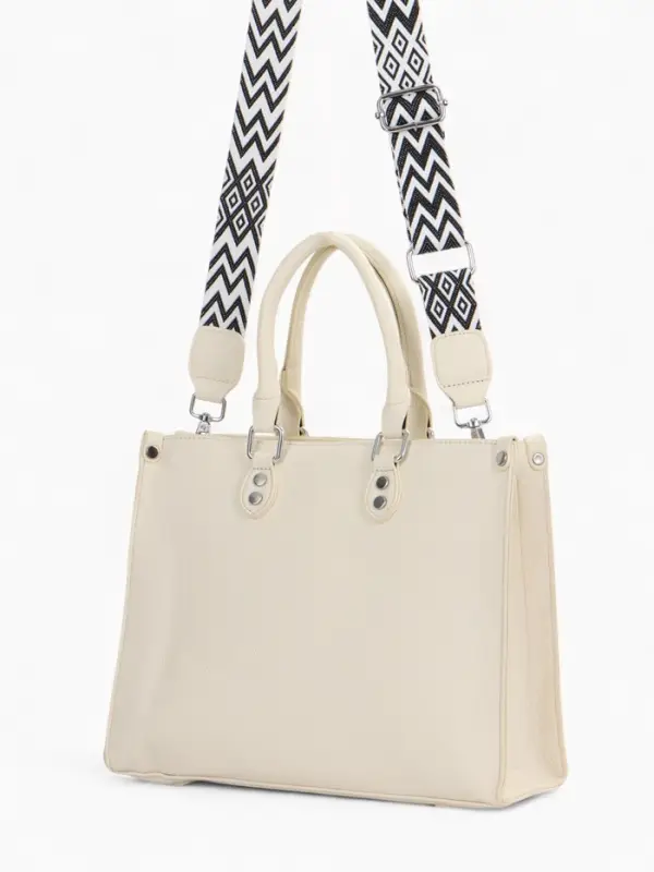 Сумка женская тоут на молнии, 31&times;10.5&times;25 см, белый