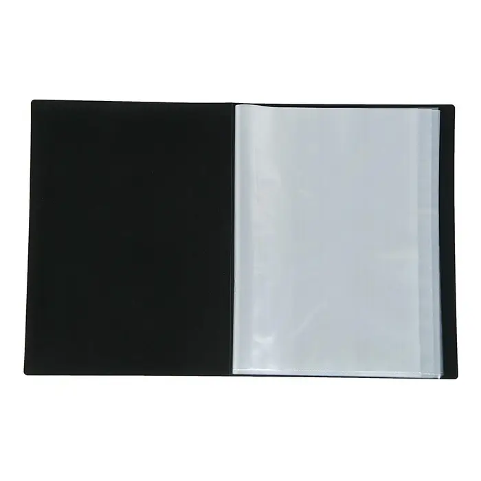 Папка с 40 вкладышами А4, 500 мкм, Calligrata, текстура &laquo;песок&raquo;, чёрная