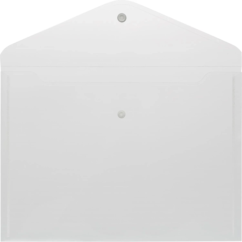 Папка-конверт на кнопке А4 КНК 180 бесцв. прз. 10шт/уп