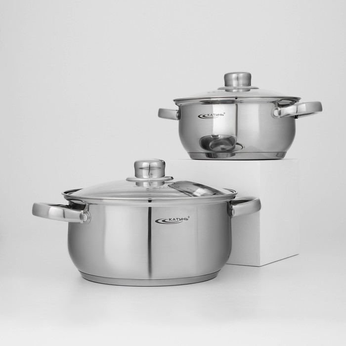 Набор кастрюль «Гретта», 2 предмета: 2,2; 4,2 л, капсульное дно, индукция Набор кастрюль «Гретта», 2 предмета: 2,2; 4,2 л, капсульное дно, индукция