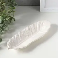 Подставка для мелочей &laquo;Перо&raquo;, гипс под перламутр, 22&times;8&times;3 см