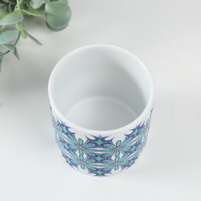 Вазон керамика Вазон керамика "Голубые цветы" 200 мл 7,3х7,3х7,3 см