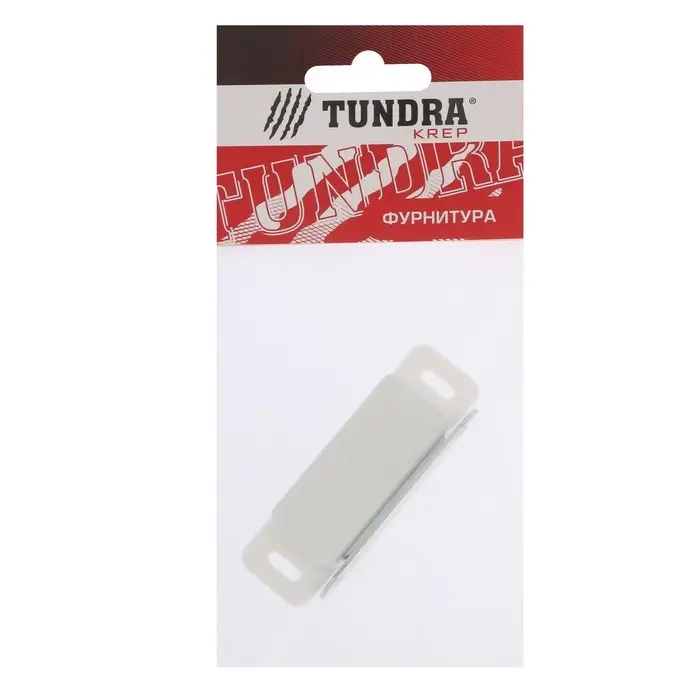 Магнит мебельный ТУНДРА M003W, 72×13 мм, большой, белый, 1 шт.