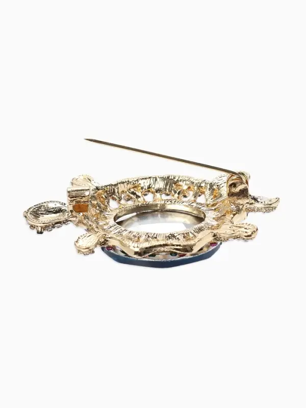 Брошь &laquo;Черепаха&raquo; морская, цветная в золоте