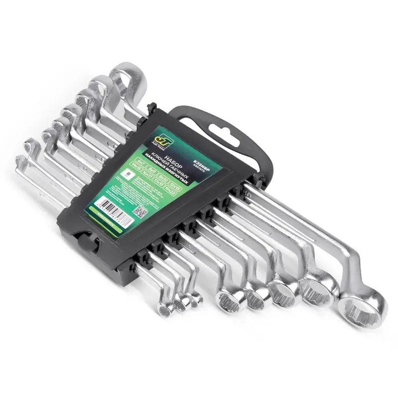 Набор ключей гаечных накидных изогнутых на держателе (6-22 мм) (8 предметов) JT KJ2N8P