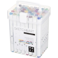 Набор маркеров ДВУС.СКЕТЧ-МАРКЕРЫSKETCH&ARTМАКСИ,48 ЦВ.ПЛАС.ПЕНАЛ,22-0079