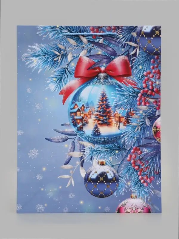 Пакет подарочный &laquo;Снежная деревня&raquo;, 33&times;10&times;42.5 см