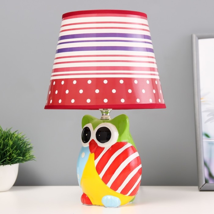Настольная лампа  Настольная лампа "Совушка" Е14 40Вт цветной 20х20х32см