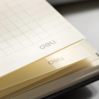 Блокнот Deli А5 96л 80 г/м тверд.облож, кл.5x5мм,петл/ручк,хаки кожа EN118G