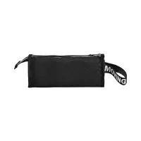 Пенал мягкий, 2 отделения и наружный карман 100&times;210&times;75 мм, объёмный, deVENTE Moving Forward. Black, с ручкой, вставки из экокожи