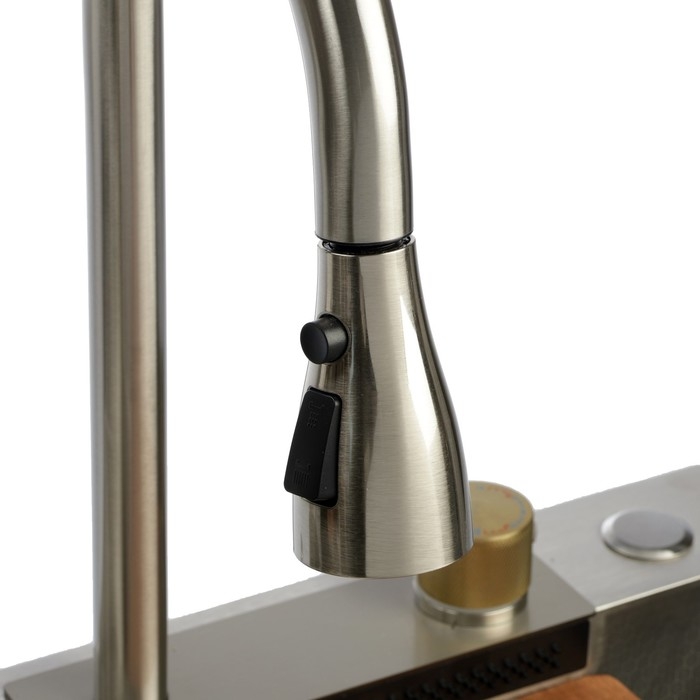 Кухонная мойка ZEIN M01, S=3.0 и 0.7 мм, смеситель, корзины, разделочная доска, сифон, сатин Кухонная мойка ZEIN M01, S=3.0 и 0.7 мм, смеситель, корзины, разделочная доска, сифон, сатин