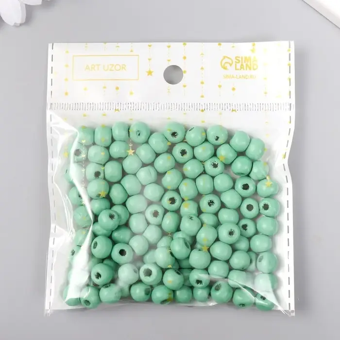 Бусины для творчества дерево "Зелёная флорида" d-0,8 см, набор 20 гр