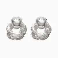 Серьги металл &laquo;Круги переплетение&raquo;, цвет серебро