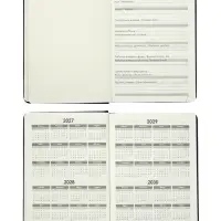 Ежедневник 2027, A5, 168 листов, в линейку, кожзам &laquo;Небраска&raquo;, серебряный срез, синий