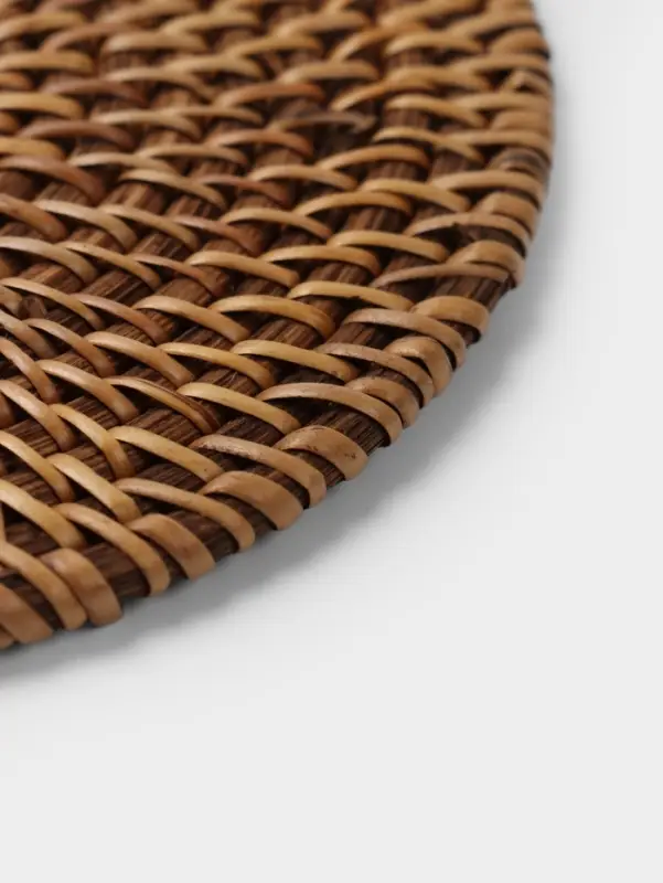 Салфетка сервировочная плетёная круглая, 15&times;15&times;0.5 см, ротанг