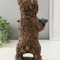 Копилка-подставка для мелочей "Мишка с листком" 34х18 см, бронза с серебром Копилка-подставка для мелочей "Мишка с листком" 34х18 см, бронза с серебром