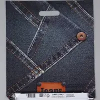 Пакет "Джинсы , полиэтиленовый с вырубной ручкой 38х45 см, 60 мкм