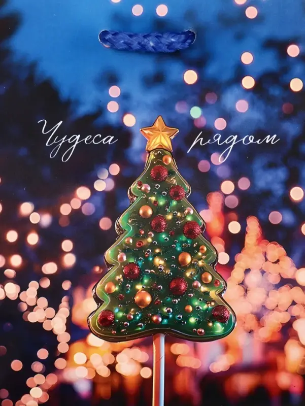 Пакет подарочный новогодний ламинированный, «Дед Мороз» , 11.5×6.5×14.5 см