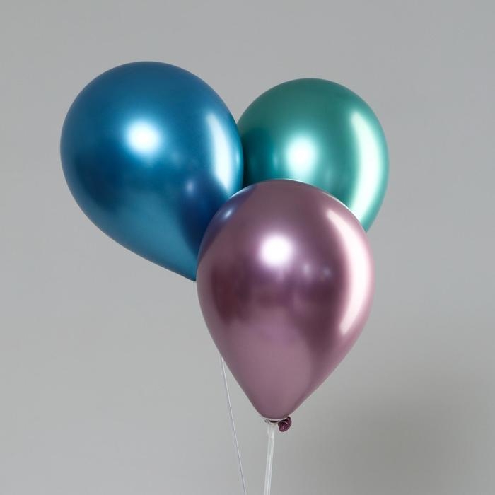 Шар латексный хром 12 Шар латексный хром 12", набор 50 шт., цвет МИКС