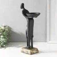 Подсвечник на 1 свечу &laquo;Материнство&raquo;, полистоун, чёрный, 15&times;11&times;34.5 см