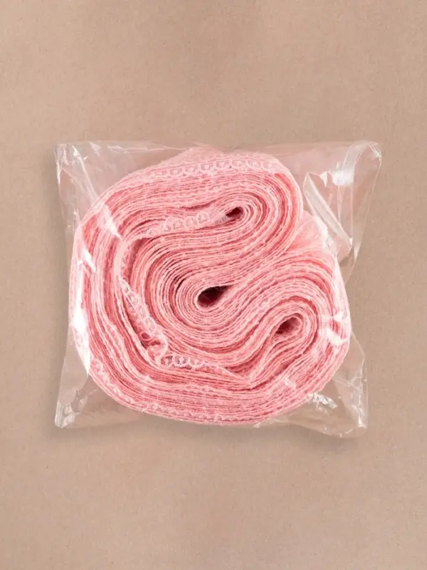 Кружево на сетке, 45 мм, 11&plusmn;1 м, нежно-розовое