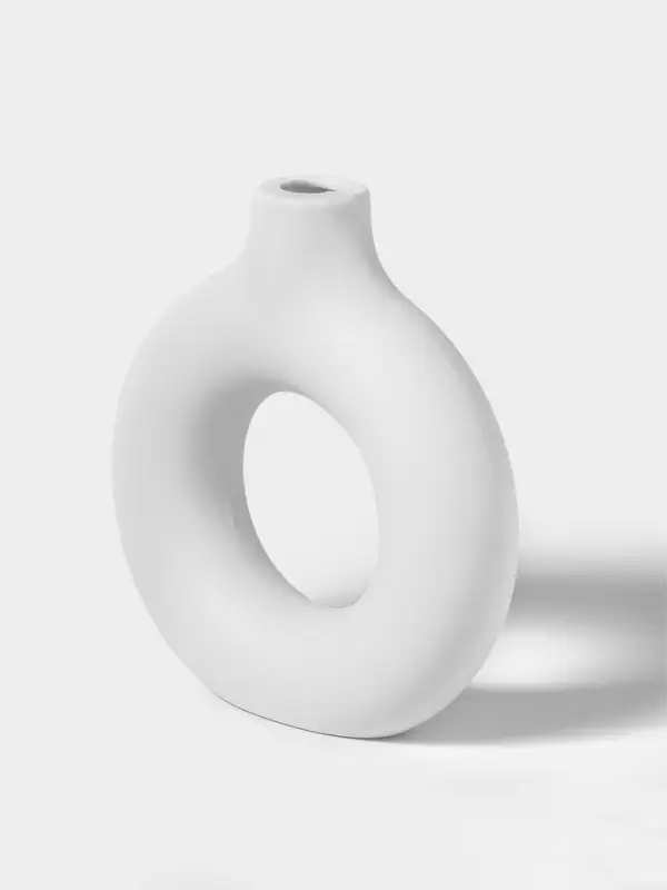 Ваза для сухоцветов Ring, пластик, 3.8&times;13.5&times;14.7 см, 250 мл, белая