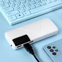 Внешний аккумулятор Luazon PB-05, 6000 мАч, 3хUSB, 2 А, дисплей, фонарик, белый