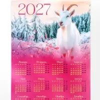 Календарь 2027, настенный, А3 &laquo;Козел в зимнем лесу&raquo;