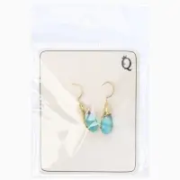 Серьги "Капля",  цвет голубой в золоте