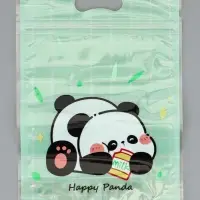 Пакет подарочный, с zip-lock застежкой, &laquo;Счастливая панда&raquo;, 15&times;23&plusmn;1 см МИКС
