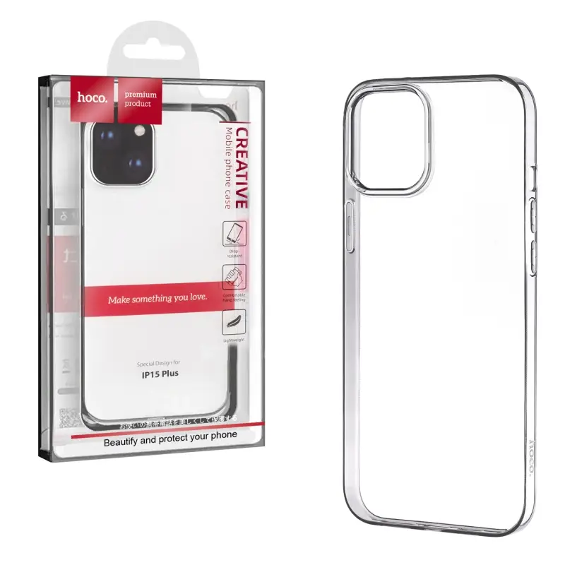 Чехол для iPhone 15 Plus Hoco TPU прозрачный