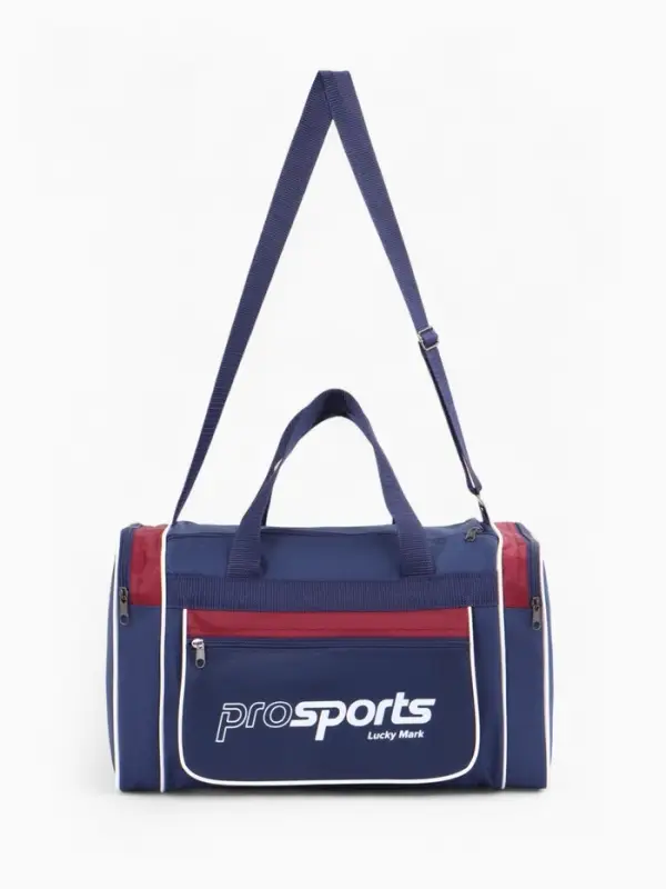 Сумка спорт С007, 40*19*23, отд на молнии, 3 н/кармана, дл ремень, сине/бордовый