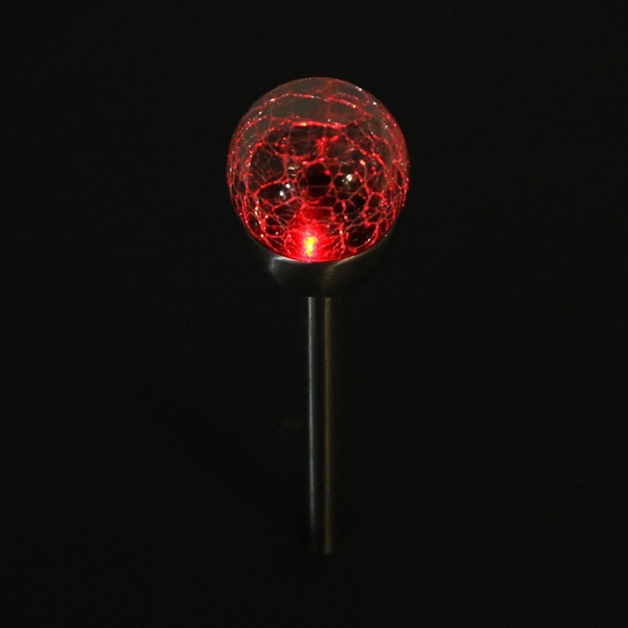 Садовый светильник на солнечной батарее «Стеклянный шар», 6×36.5×6 см, 1 LED, свечение мульти (RGB) Садовый светильник на солнечной батарее «Стеклянный шар», 6×36.5×6 см, 1 LED, свечение мульти (RGB)