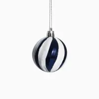 Ёлочные игрушки &laquo;Мелодия&raquo;, d=6 см, набор 12 шт., полосы, бело-синий