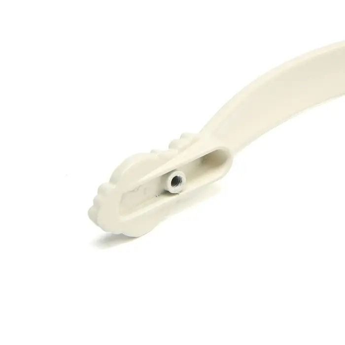 Ручка-скоба мебельная РС201, м/о 128 мм, белая, с золотой вставкой