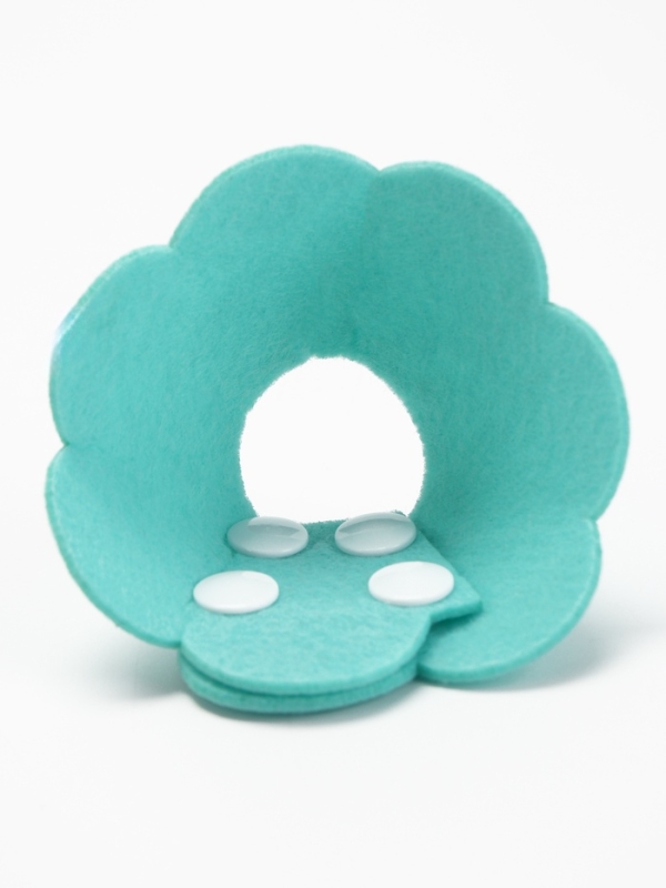 Ветеринарный воротник из фетра  Ветеринарный воротник из фетра "Ромашка", размер XS, бирюзовый