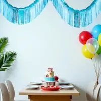 Гирлянда "Дождик" 3 метра с липким краем, цвет голубой