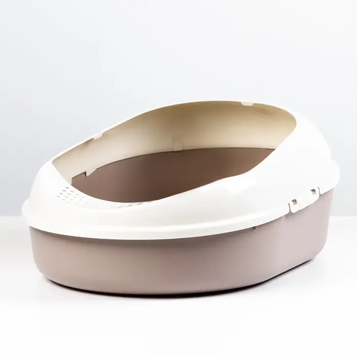 Лоток для кошек с бортом без сетки &laquo;Космо&raquo; 51.9&times;37.8&times;21.3 см, коричневый