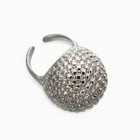 Кольцо металл &laquo;Шар сетка&raquo;, цвет серебро, безразмерное