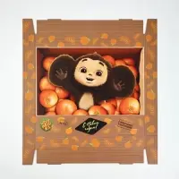 Коробка складная, с крышкой, "Яркие мандарины",Чебурашка, 31 х 25,5 х 16 см