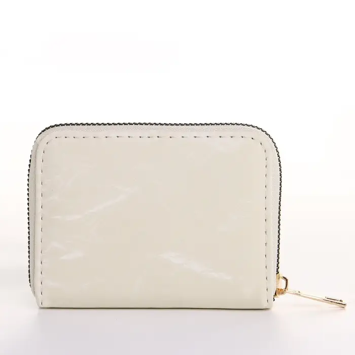 Кошелёк женский на молнии 11&times;2.5&times;9 см, однотонный, светло-бежевый