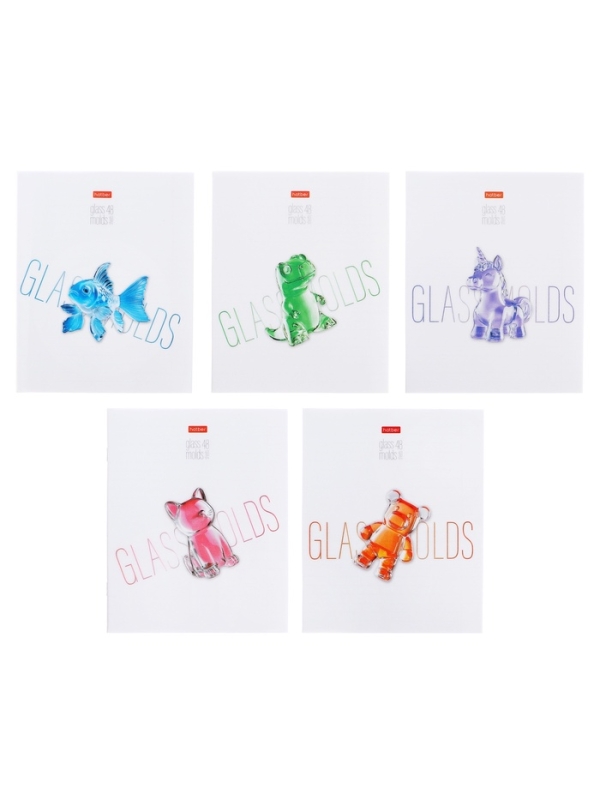 Тетрадь 48л лин "Glass molds", пласт обл с печатью, бл офсет 60-65г/м&sup2;, 5В МИКС