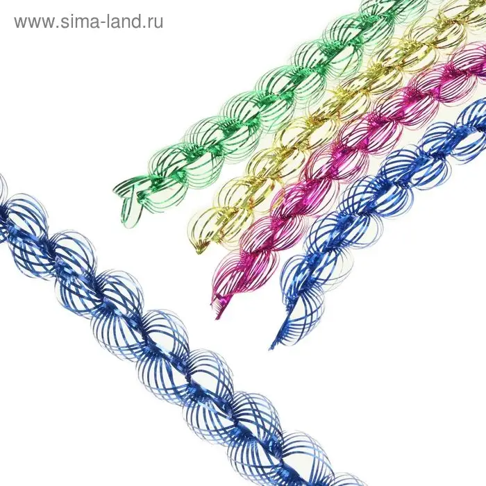 Мишура новогодняя «Спираль малая» d-3,5 см, L-200 см, МИКС