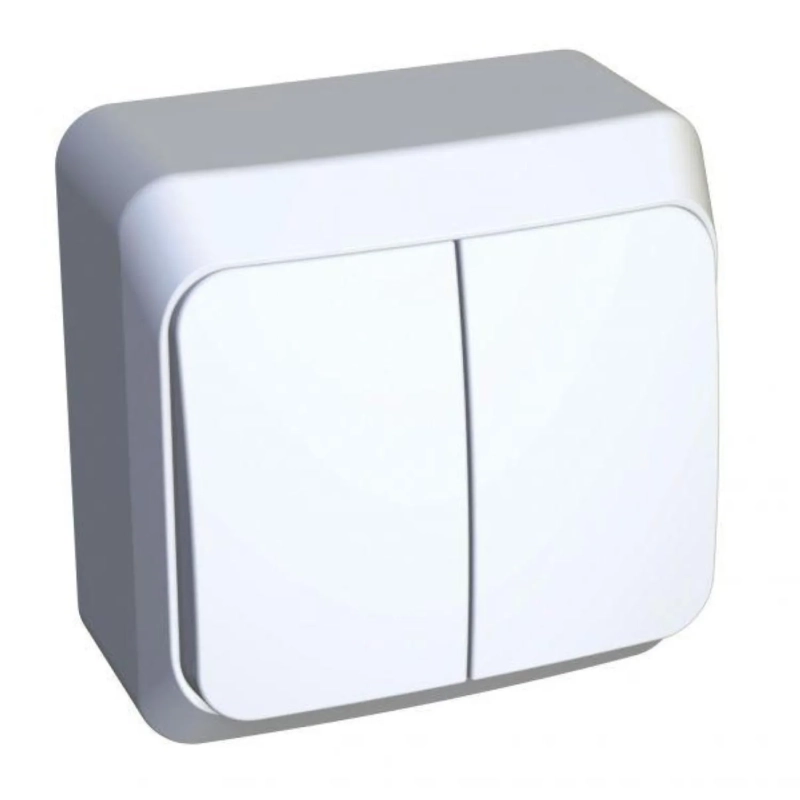 Выключатель 2-клав. SE Этюд Белый (BA10-002B) О/У