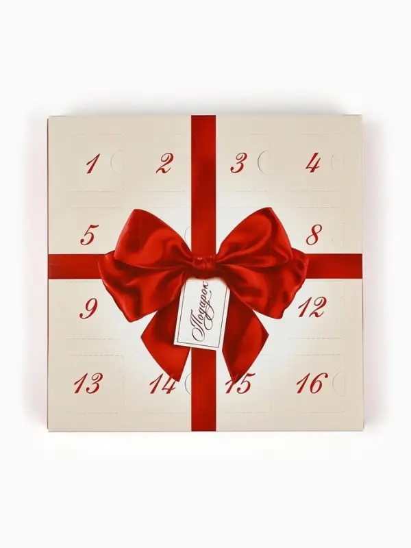 Коробка-адвент под 16 конфет, &laquo;Бант&raquo;, 19&times;19&times;2.5 см, кондитерская упаковка