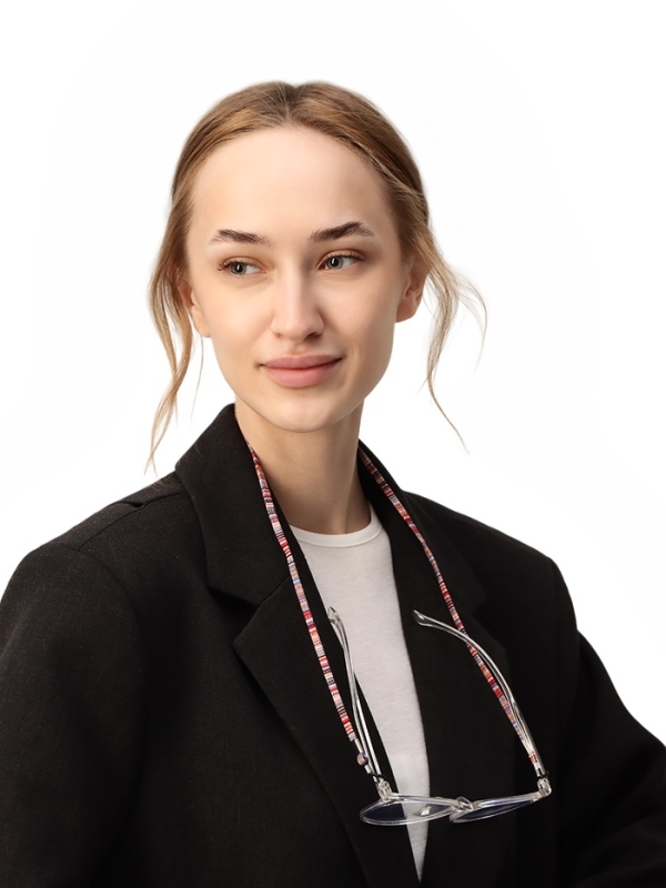 Шнурок для очков на шею 70 см, красный с узором Шнурок для очков на шею 70 см, красный с узором