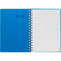 Блокнот А6,60л,гребень слева,обл.пластик,клетка, Attache Plastic, синий